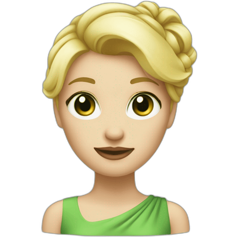 Fille blonde avec un chignon yeux vert emoji