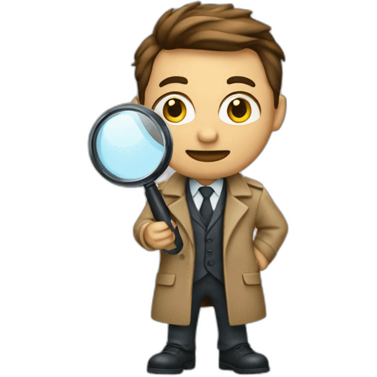 The male detective is holding a magnifying glass emoji