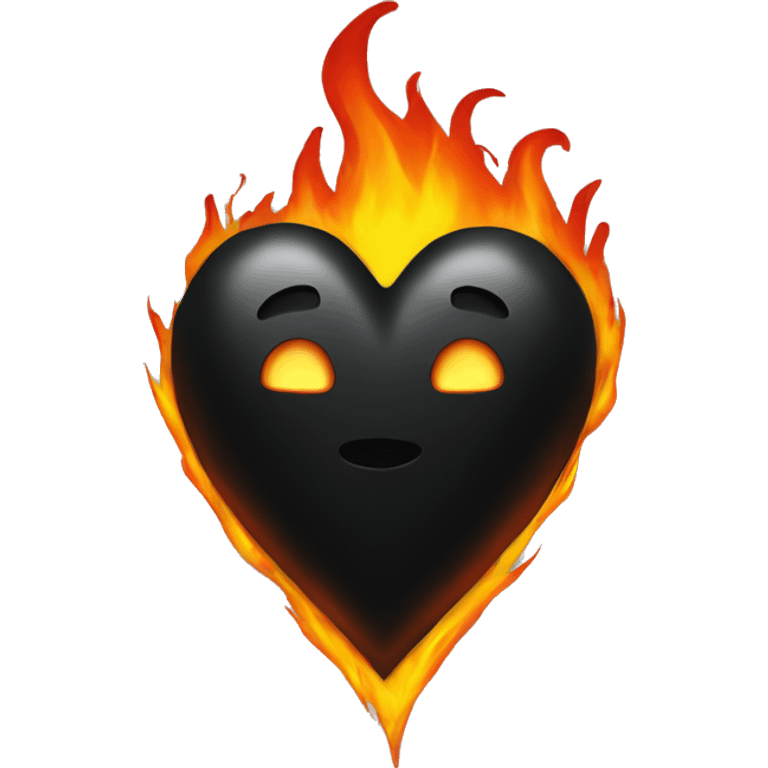 Black heart with fire emoji