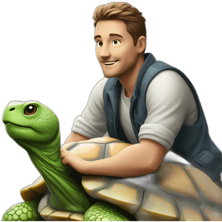 homme sur tortue emoji