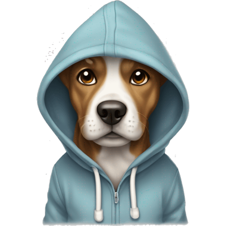 Doodle dog wearing hoodie emoji