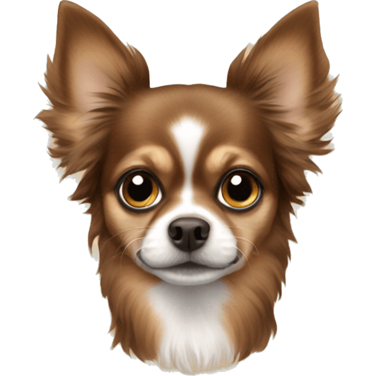 Brown long hair Chihuahua emoji