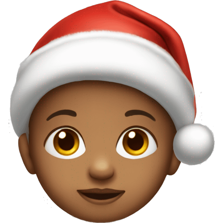 baby with a santa hat emoji