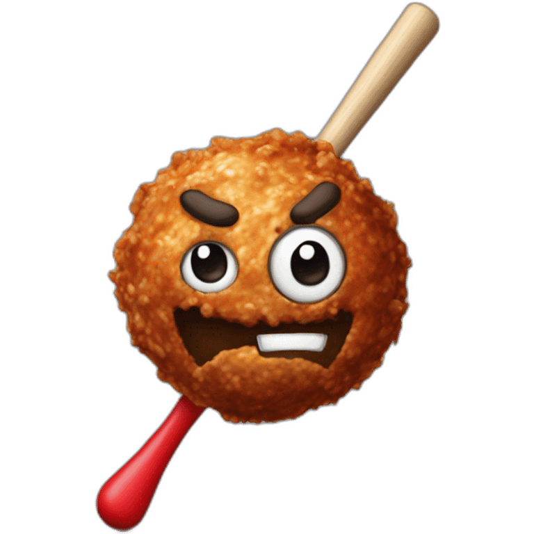 Meatball with a baseball bat emoji