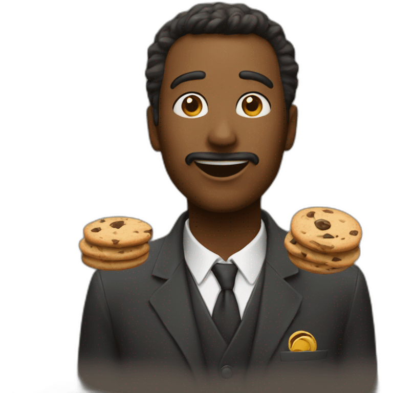 Un monsieur qui mange des cookies  emoji