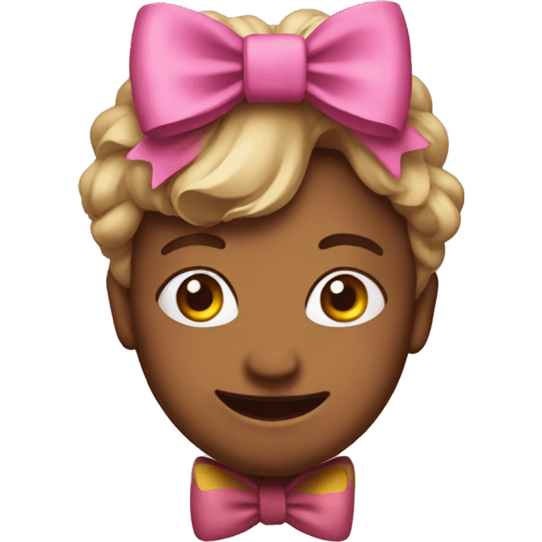 happy emoji with a bow on the head  emoji