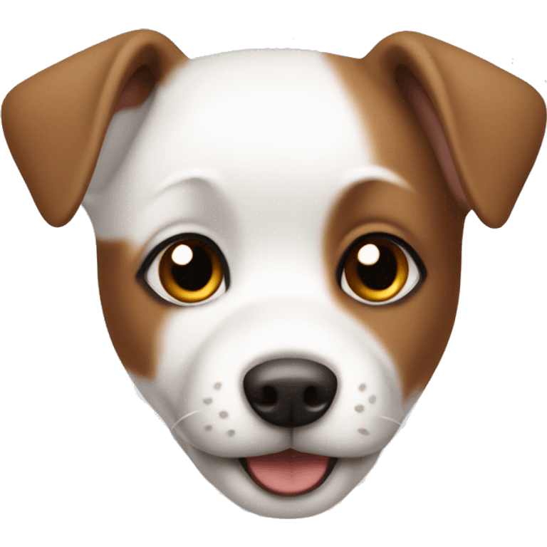 White and brown little dog emoji