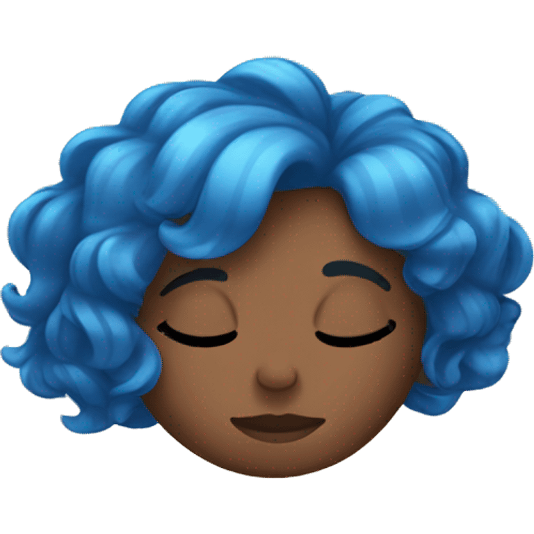 black girl with blue hair sleeping  emoji