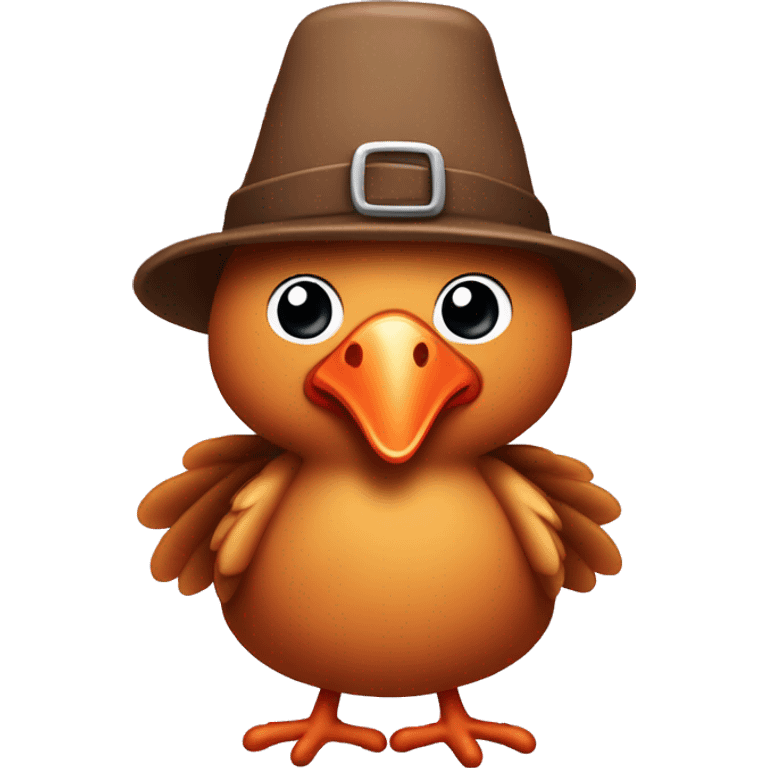 Silly turkey baby with hat emoji