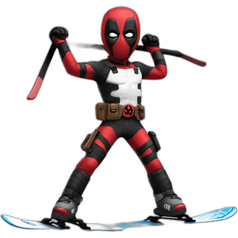 Dead pool qui fait du ski alpin emoji