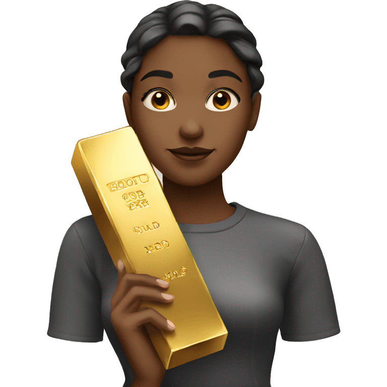 Girl with a gold bar emoji