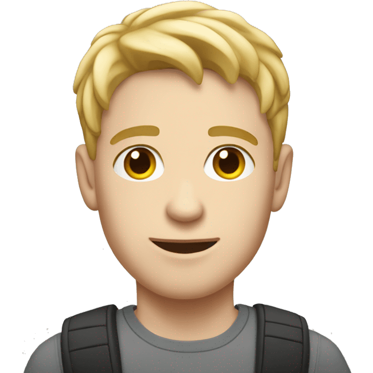 White Young guy with laptope  emoji