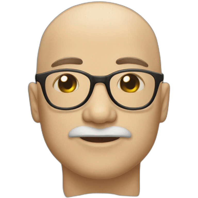 Gay latino kissing white bald man with glasses emoji