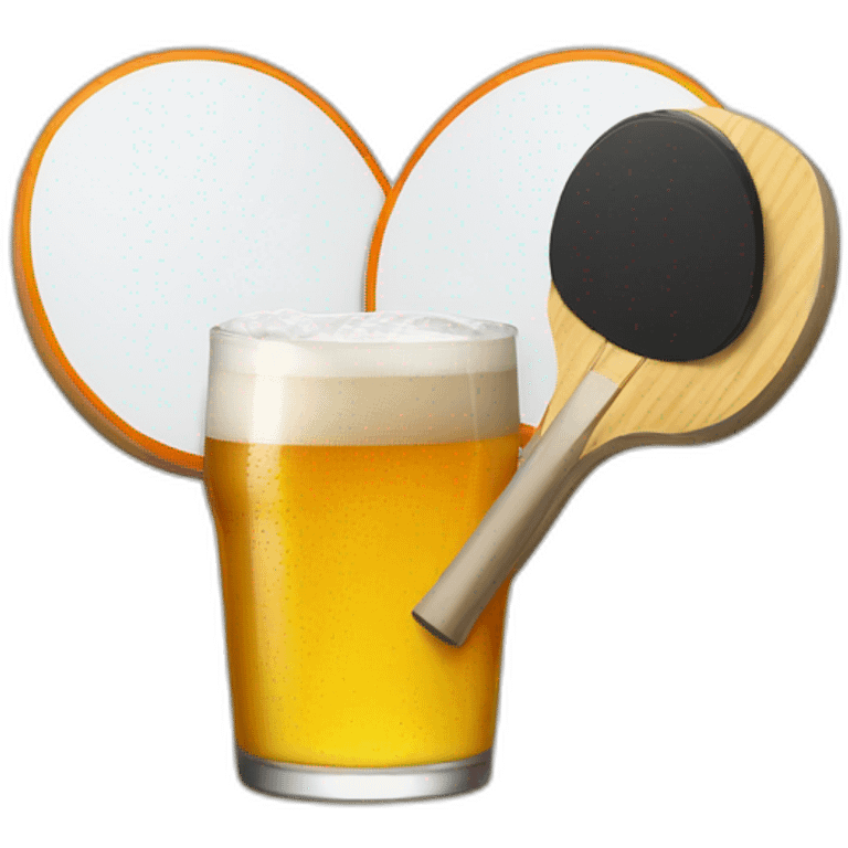 ping pong and beer emoji