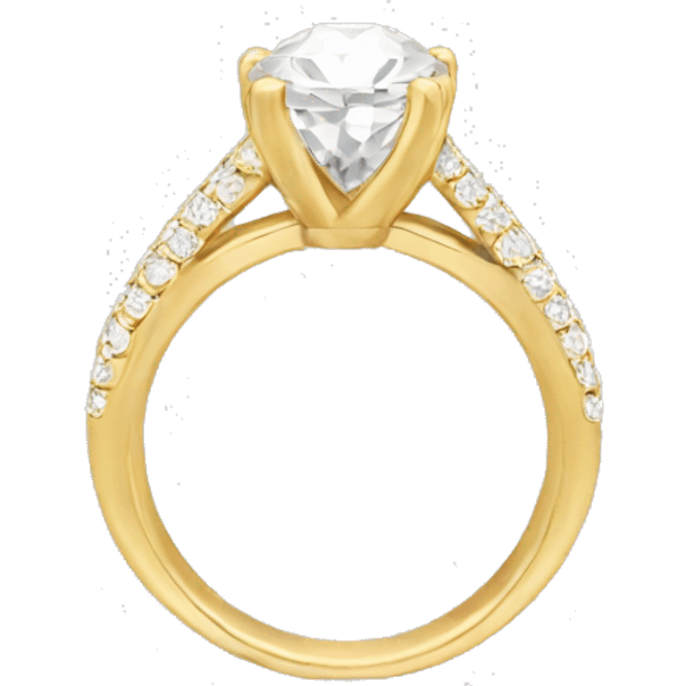 Round cut diamond ring gold  emoji