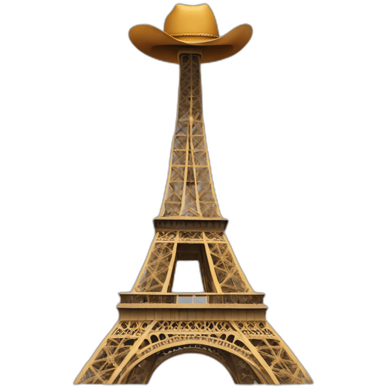 Eiffel Tower with a cowboy hat on top emoji