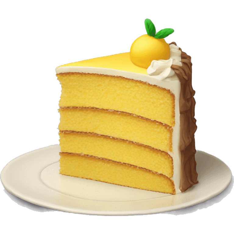 Realistic yellow layered cake emoji