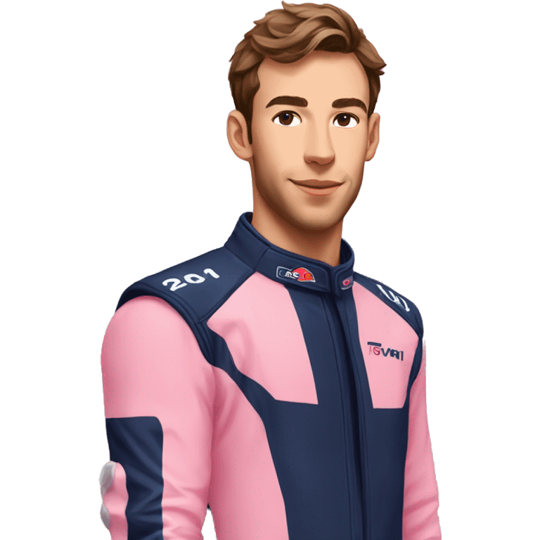 pierre gasly on a pink horse emoji