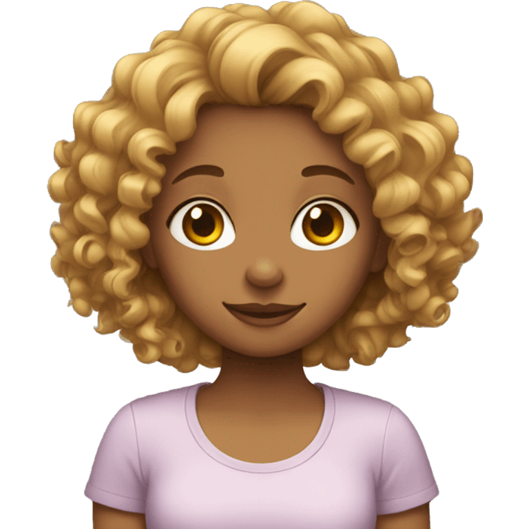 Girl with curly hear emoji