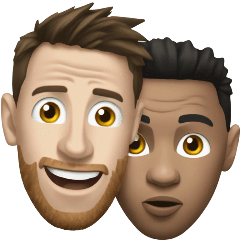 Messi et Ronaldo qui mange  emoji