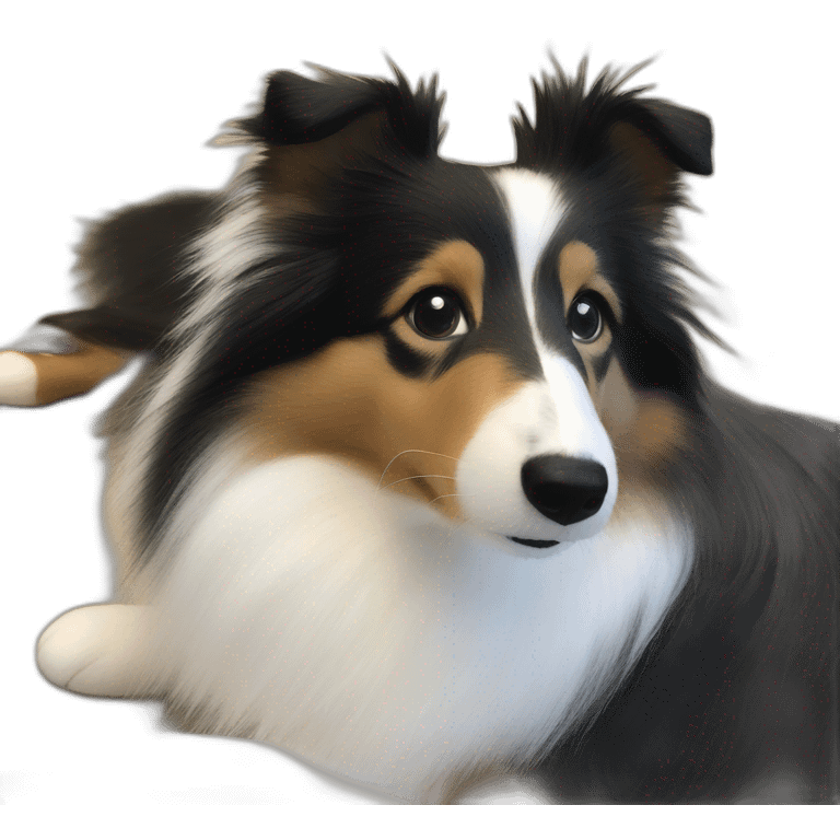 sheltie black white only emoji