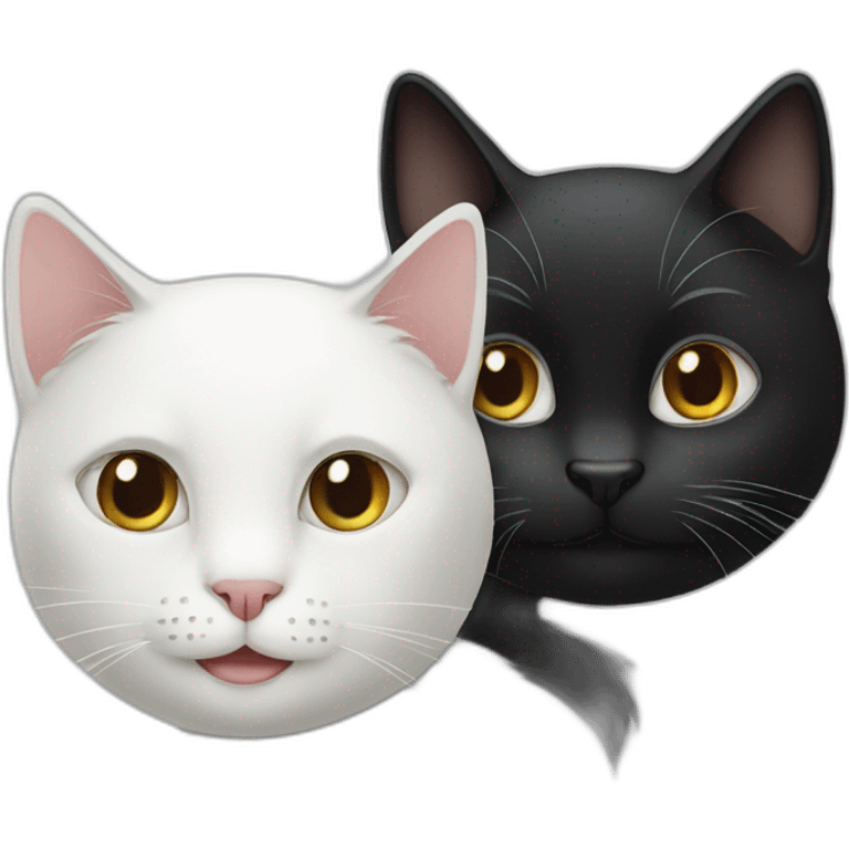 1 only white cat, and 1 only black cat smiling emoji