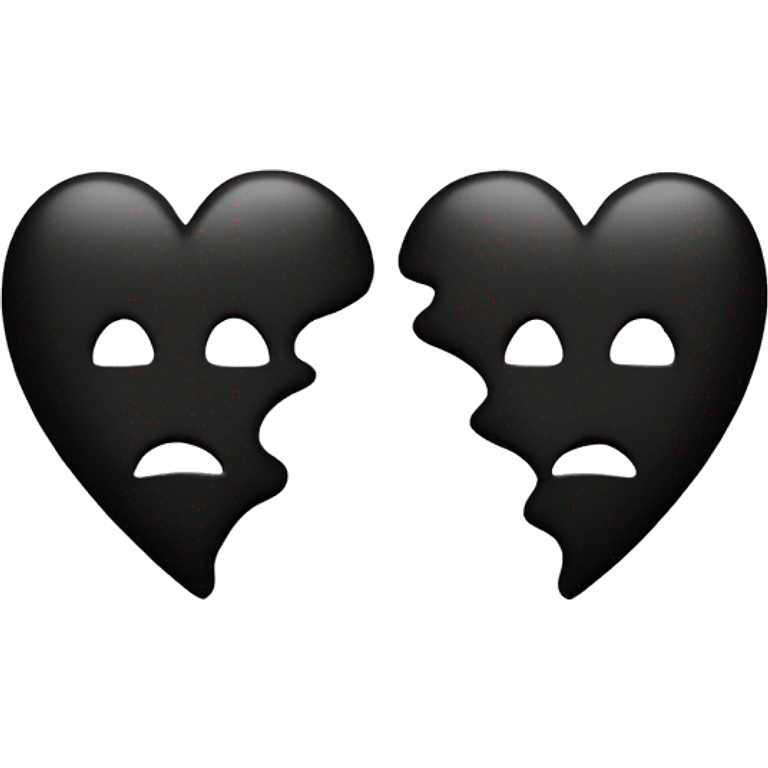 Split black heart emoji