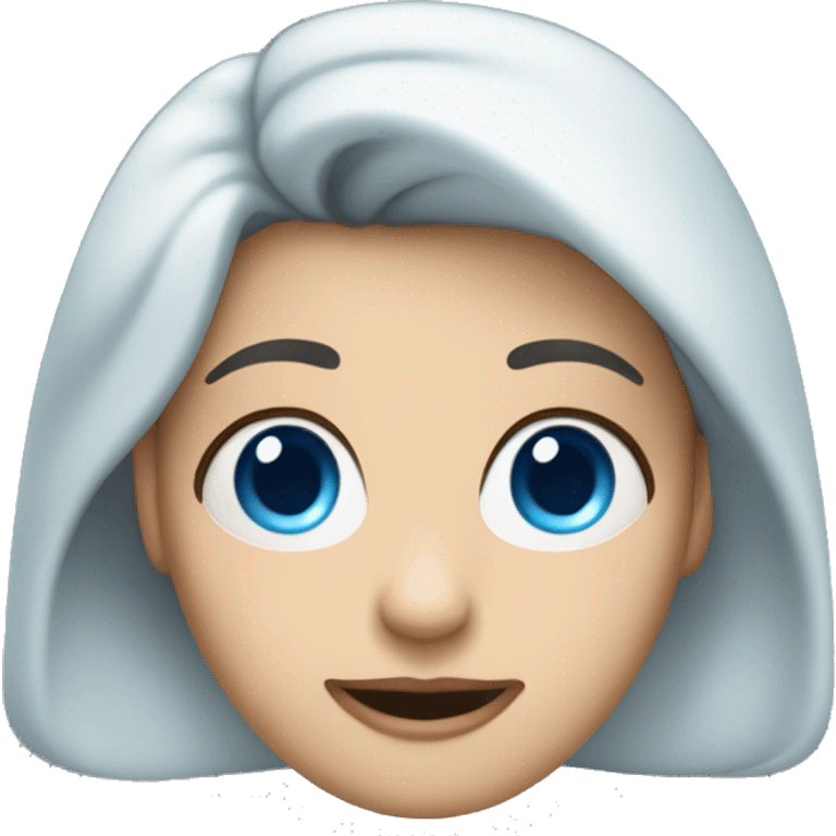 Frau mit blauen Augen und schwarzen Haaren emoji