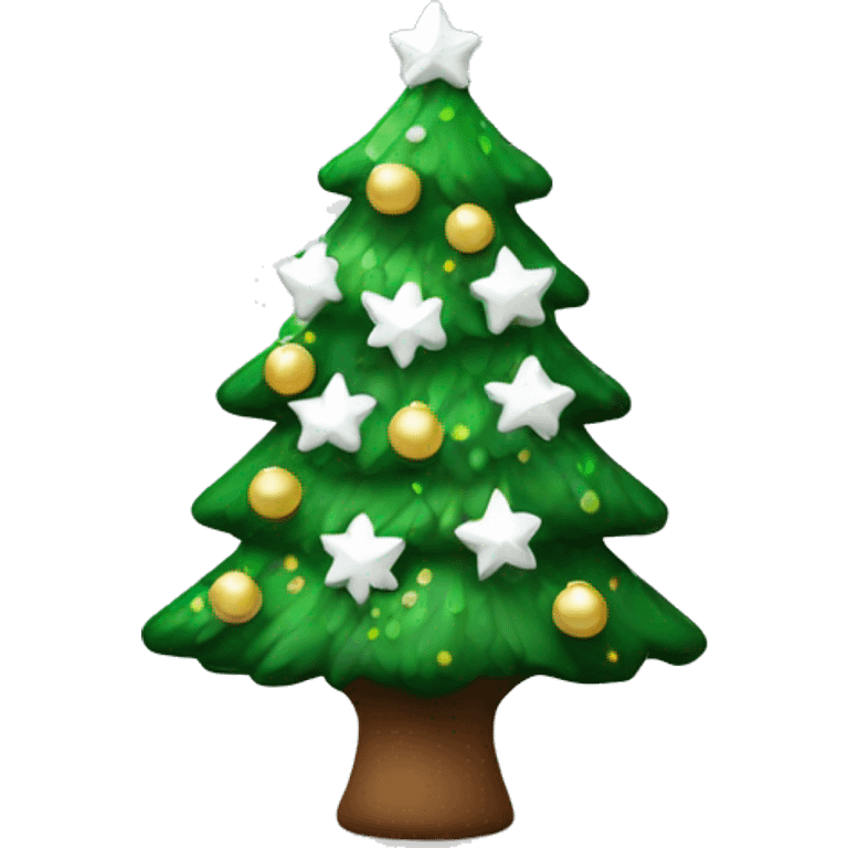 Cristmas tree with white decoration emoji