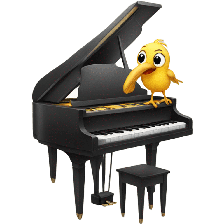 Bird playing a piano  emoji