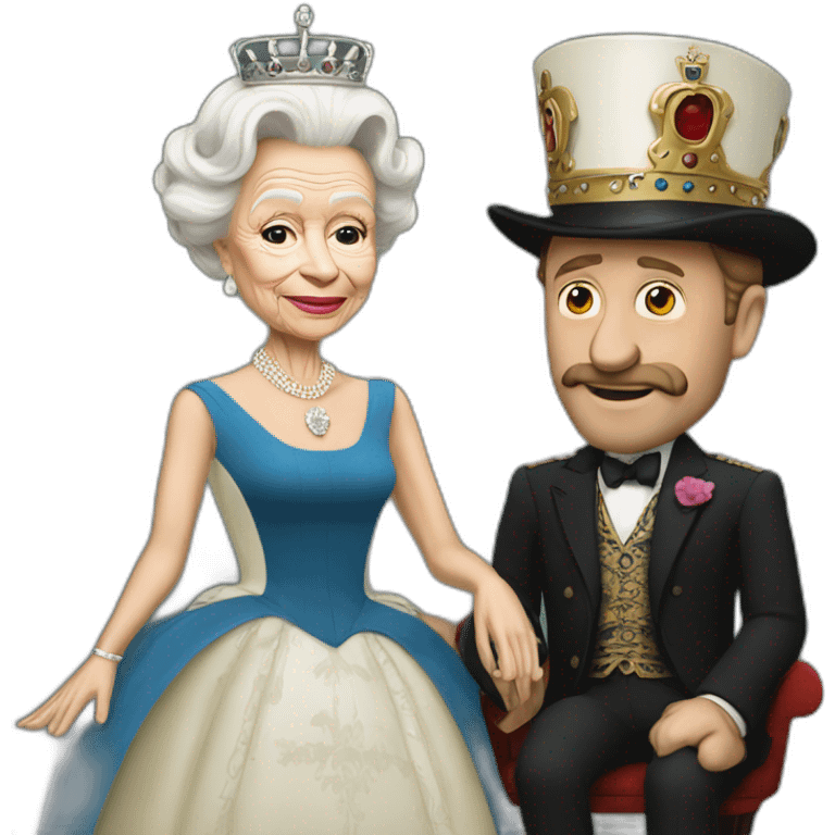 The Queen with Freddy Mercurry emoji