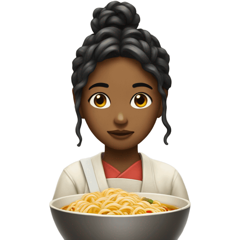 Girl in ramen emoji