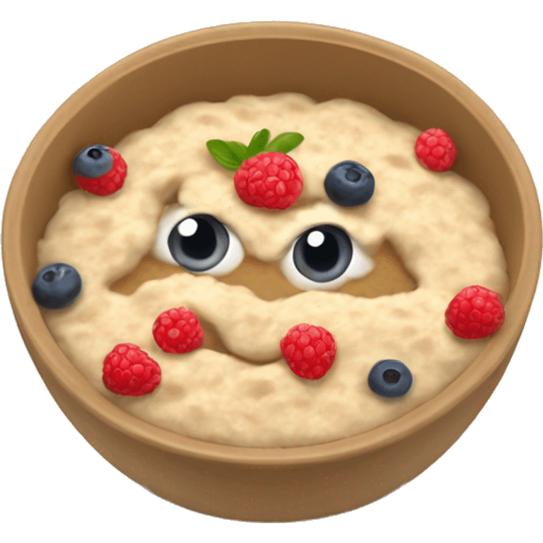 bowl oatmeal fruits  emoji