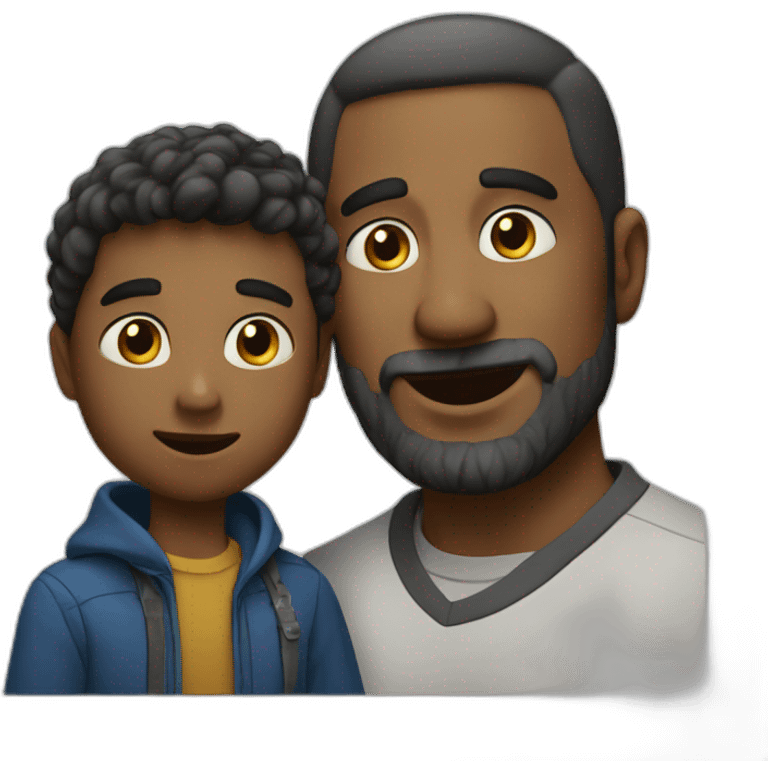 A father that give's a white rock to his son emoji