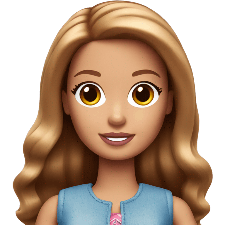 barbie with brown-haired emoji