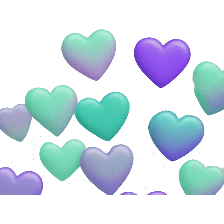 Heart mixed with purple and mint colors emoji