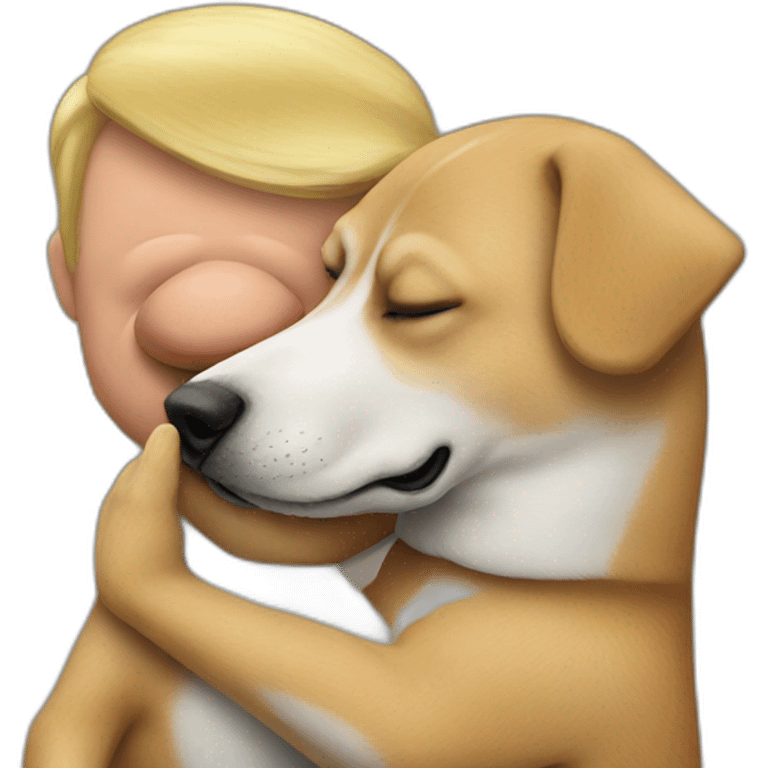 trump kissing a dog emoji