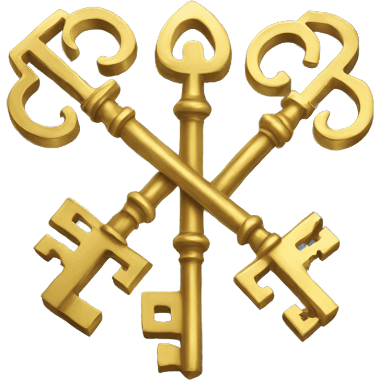 3 mystical golden keys emoji