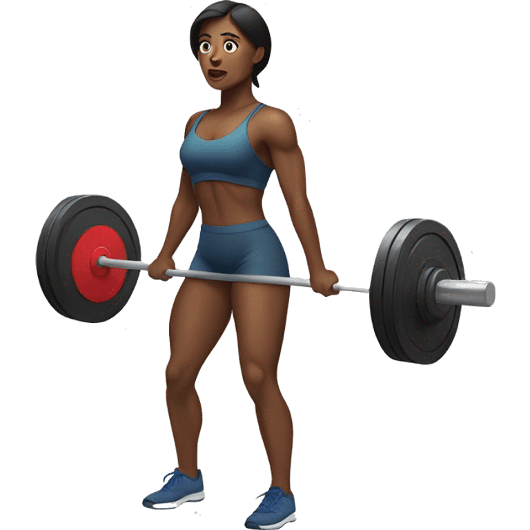 Woman doing deadlift emoji