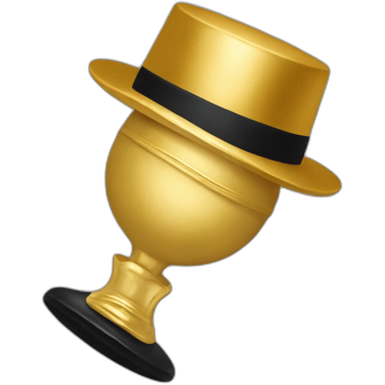 gold award with a hand holding Magritte's hat emoji