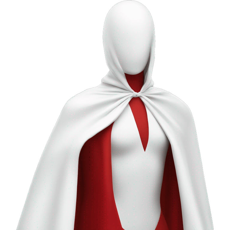 faceless white mannequin flying red cape without hood emoji