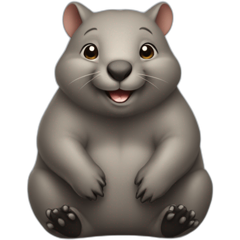 Smiling Wombat sitting up emoji