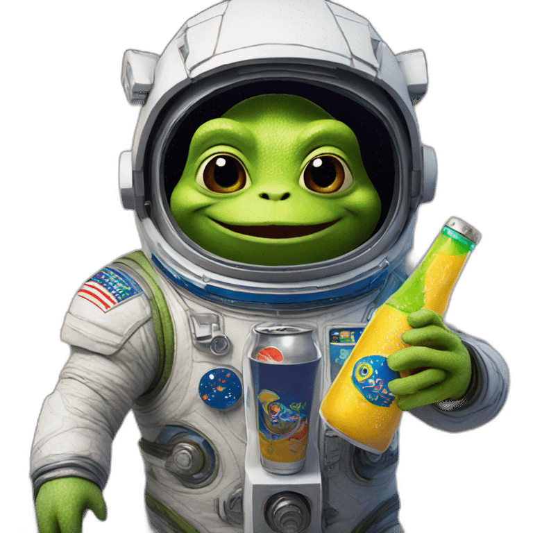 shreek in space and drink soda emoji