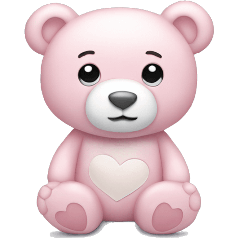 Light pink teddy bear with white heart emoji