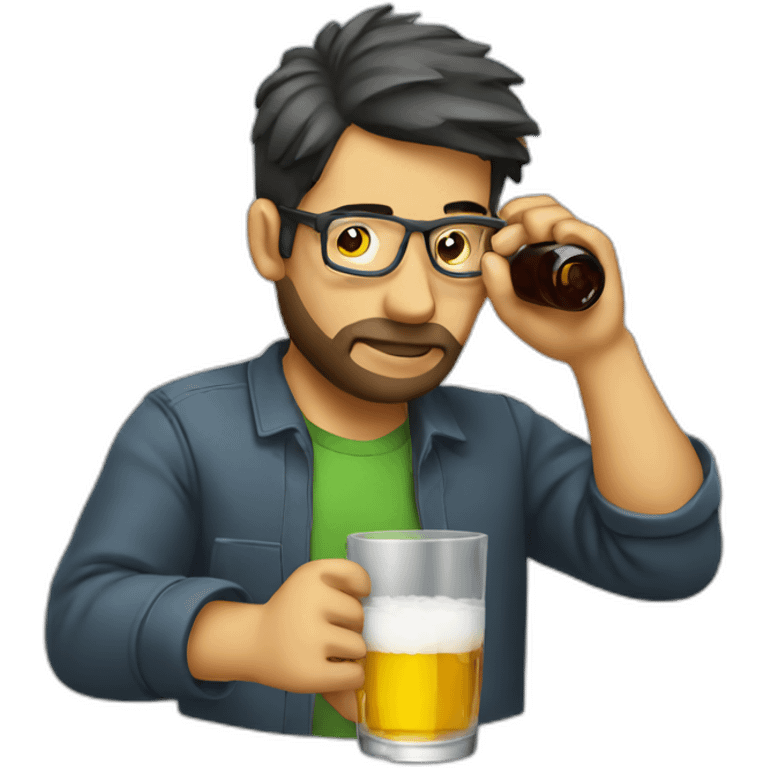 programmer drinking alcohol emoji