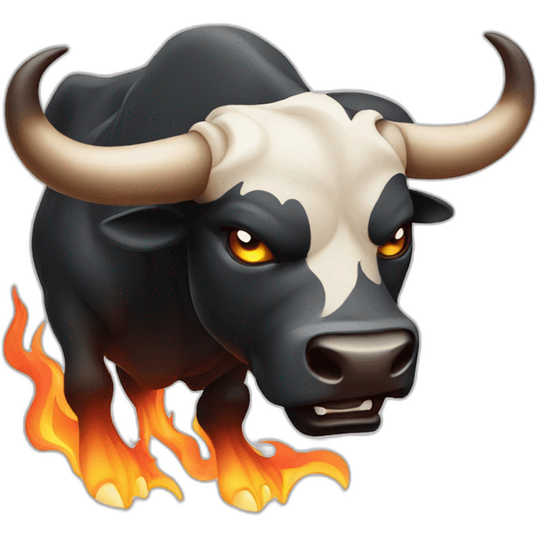 angry bull whit flames emoji