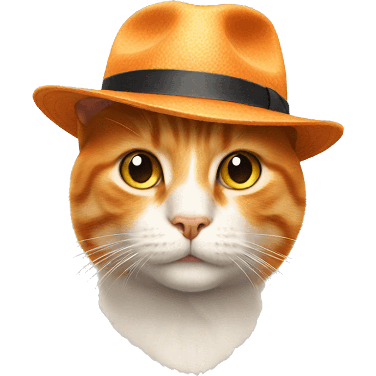 Orange Cat with fedora hat emoji