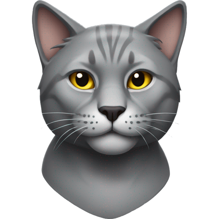 Muscular grey cat emoji