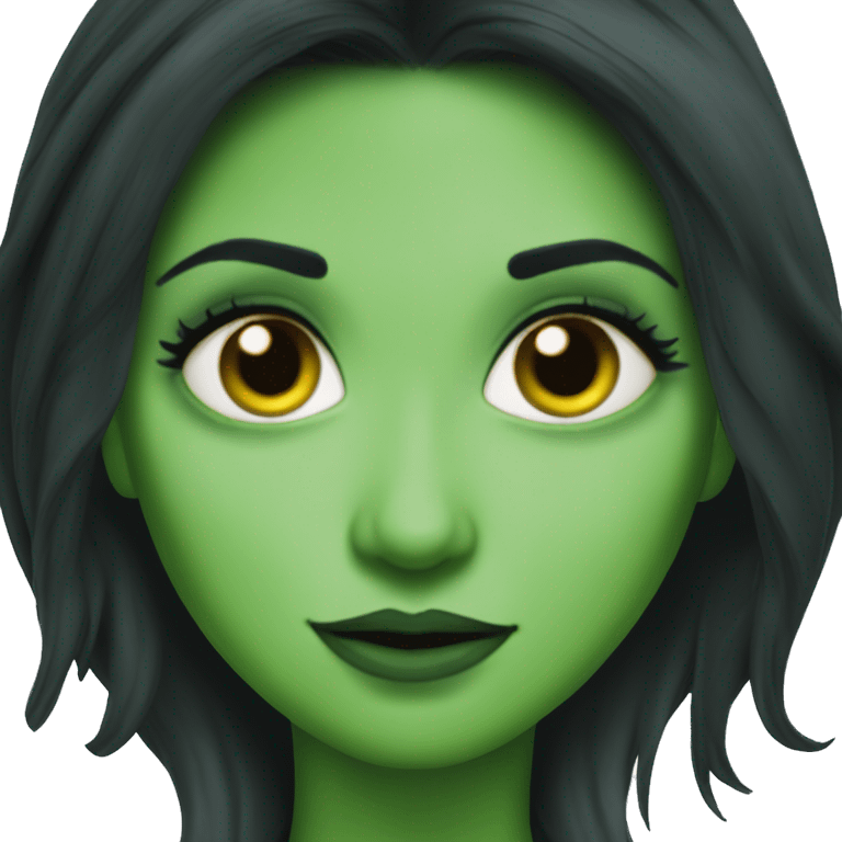 Elphaba wicked black hair green skin  emoji