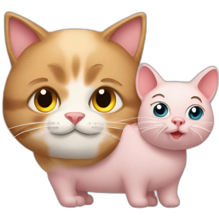 Katze mit Schweine  emoji